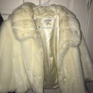 Calvin Klein lux faux fur mini coat